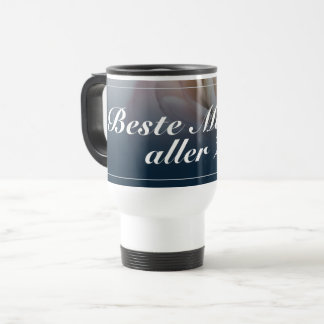 Beste Mutter aller Zeiten mit großer rosa Rose Travel Mug
