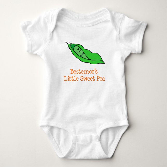Bestemor's Little Sweet Pea Norwegian Baby Bodysuit (Front)