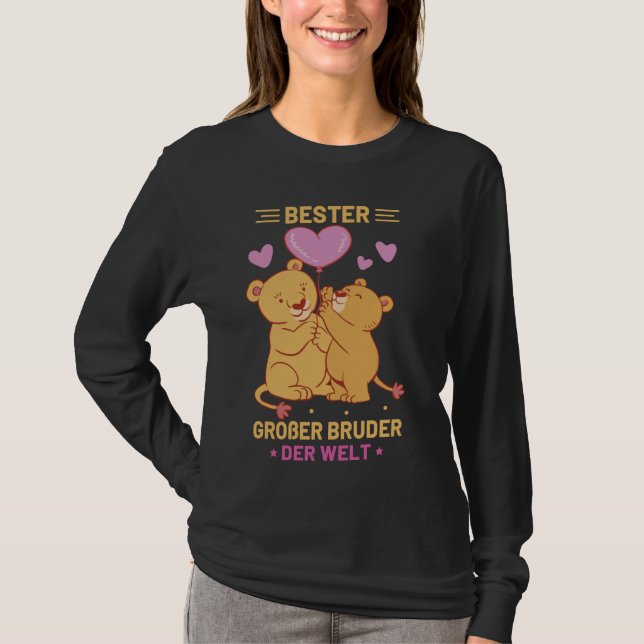 Bester Großer Bruder Der Welt Brother Sister Lione T-Shirt (Front)