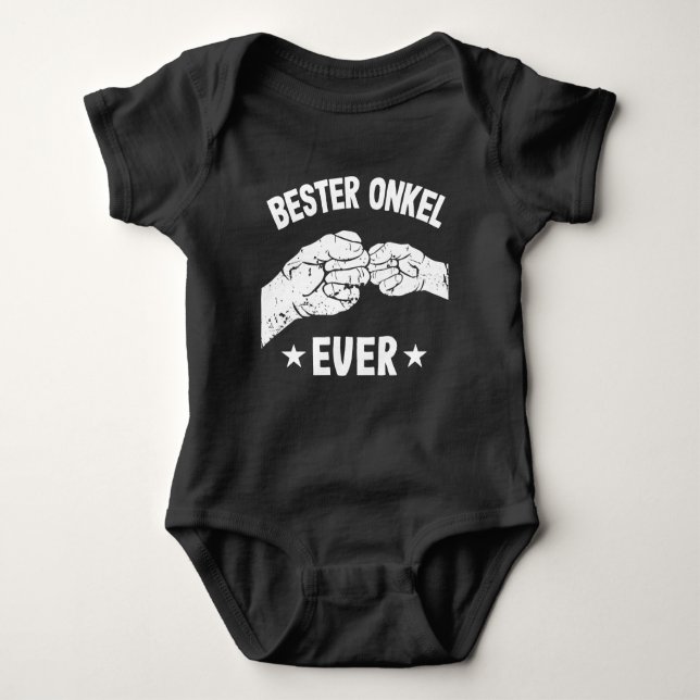 Bester Onkel Ever Faustgruß Lustige Faust Baby Bodysuit (Front)