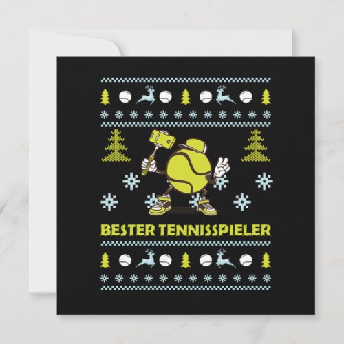 Bester Tennisspieler Ugly Sweater Christmas Gift Invitation