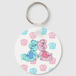Bestest Best pink blue skulls Keychain