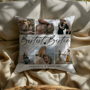 'Bestest Bestie' Friends Keepsake Photo Collage Throw Pillow