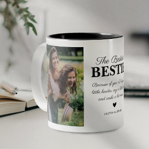 Bestest Bestie Photo Collage Two-Tone Coffee Mug