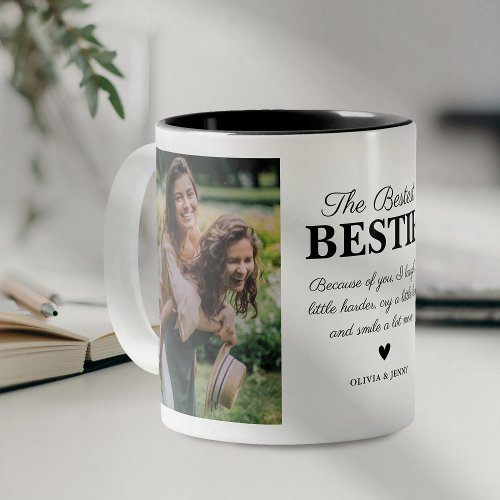 Bestest Bestie Photo Collage Two_Tone Coffee Mug