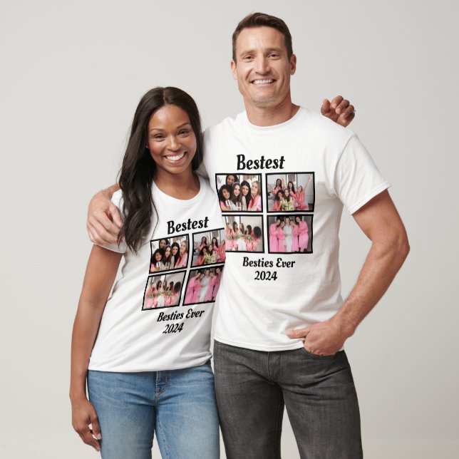 Bestest Besties 4 Photo Collage T-Shirt (Unisex)