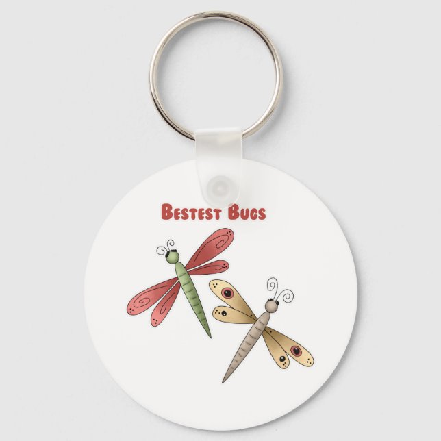 Bestest Bugs (dragonflies) Keychain (Front)