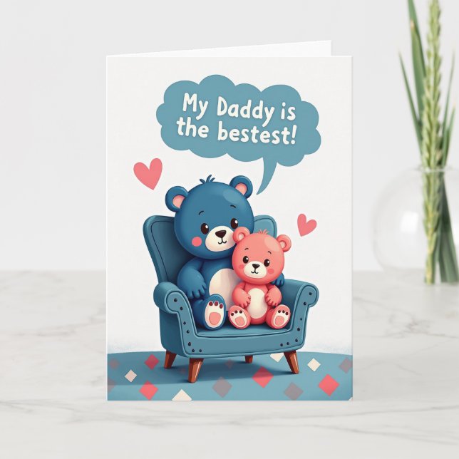 Bestest Daddy Love Hearts Card (Front)