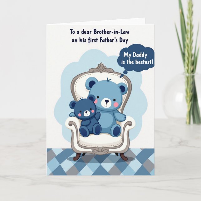 Bestest Daddy Plush Bears Card (Front)