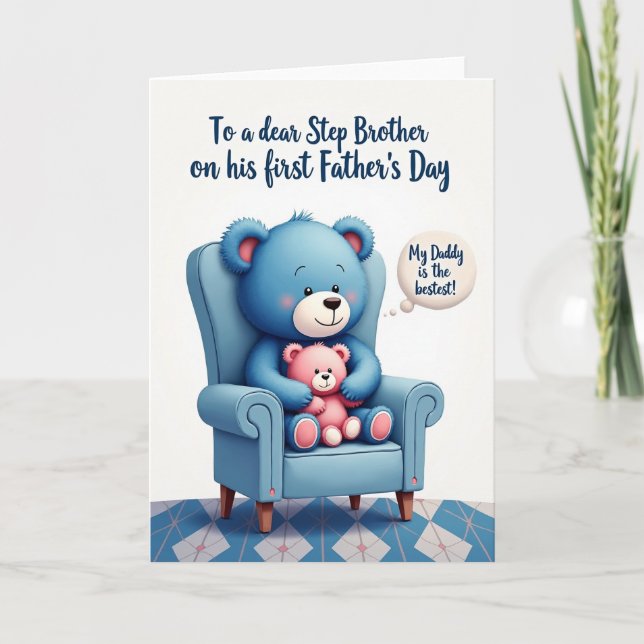 Bestest Daddy Plush Scene Card (Front)