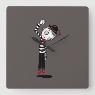 Bestest Mime Ever Square Wall Clock