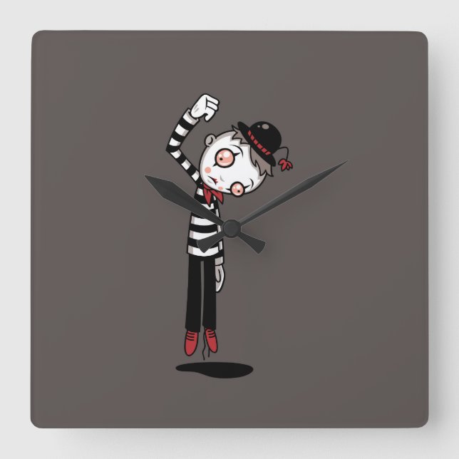 Bestest Mime Ever Square Wall Clock (Front)