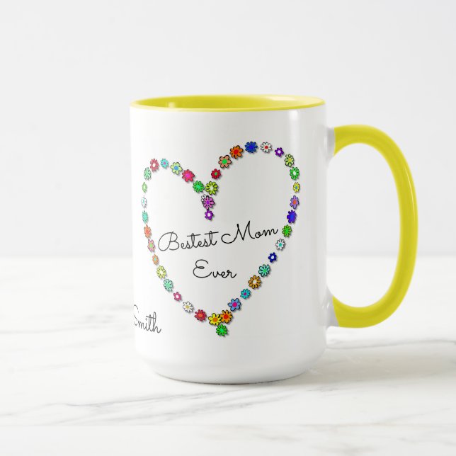 Bestest Mom Ever Personalized Name - Mug (Right)