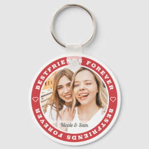Bestfriends Forever BFF Modern Custom Photo Keychain