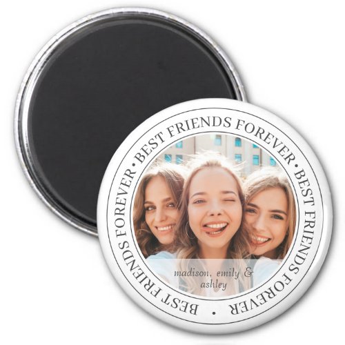 Bestfriends Forever BFF Simple Modern Custom Photo Magnet