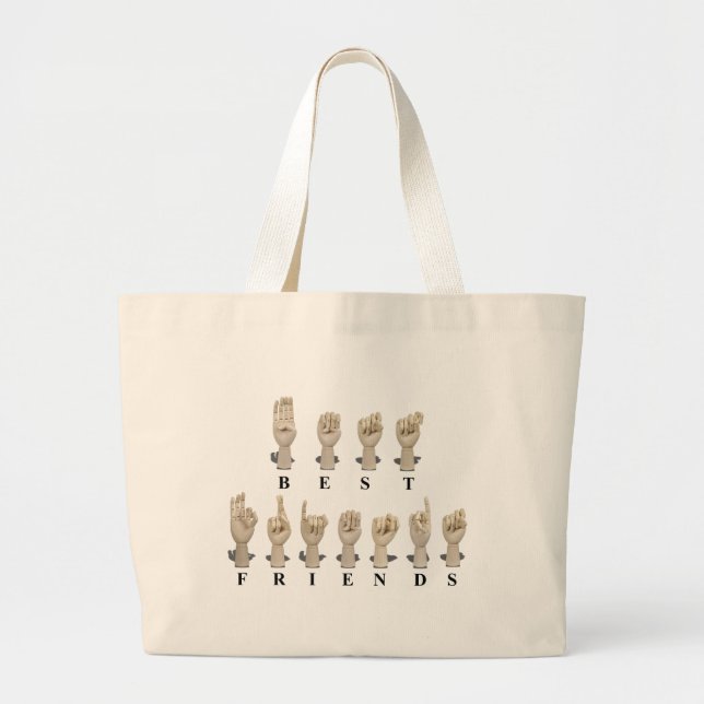 BestFriendsAmeslan062511 Large Tote Bag (Front)