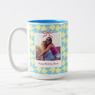 Bestie BFF Best Friend Birthday Gift Custom Photo Two-Tone Coffee Mug