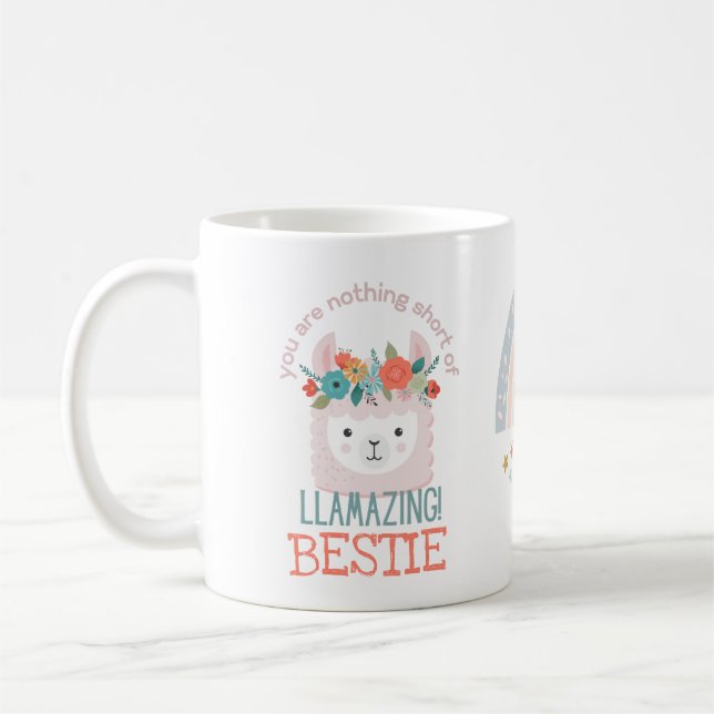 BESTIE BFF FRIEND Amazing Cute Lllama Coffee Mug (Left)