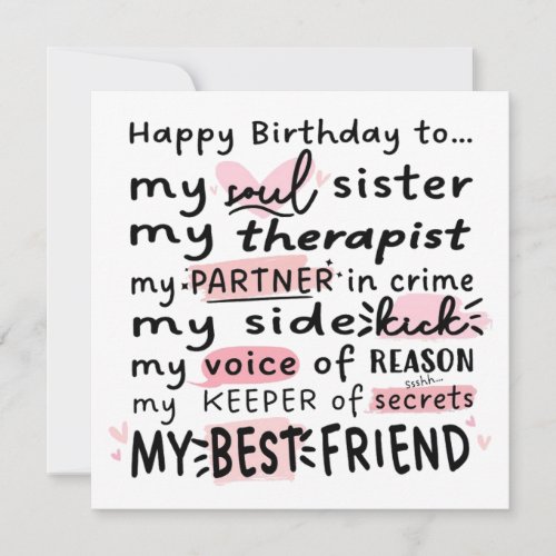 Bestie Birthday Card _Birthday Card For BestFriend
