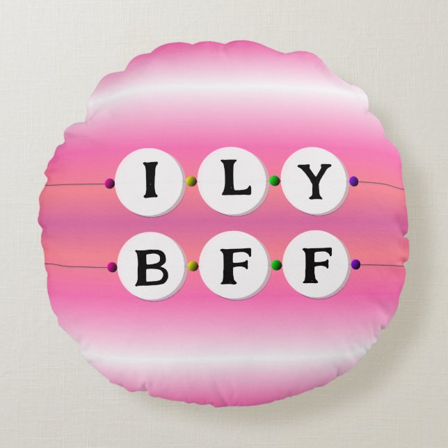 Bestie Bracelet - Friendship Design (6 Beads) Round Pillow (Front)