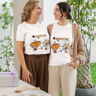 Bestie Cartoon T-Shirt – Cute Coffee & Marshmallow