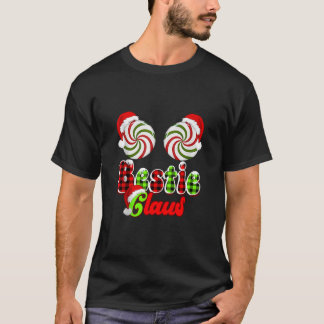 Bestie Claus Couples Peppermint Candy Cane Christm T-Shirt