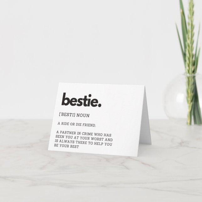 Bestie Definition Card (Front)