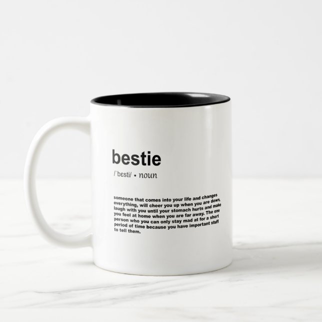 Bestie Definition Two-Tone Coffee Mug (Left)