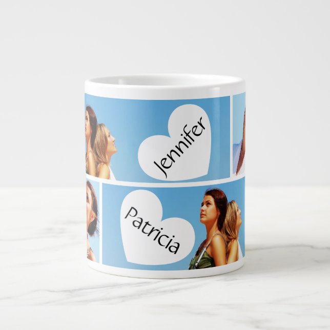 Bestie - Friends Keepsake Photo Collage Giant Coffee Mug (Front)