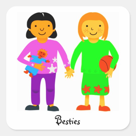Bestie Friendship Stickers. Square Sticker
