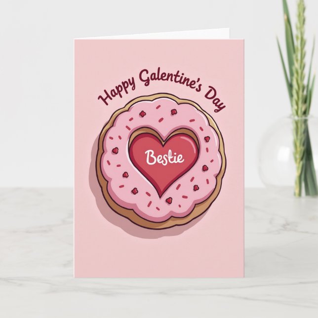 Bestie Galentines Day Donut Card (Front)