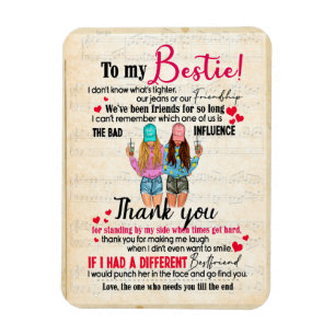 Bestie Gifts Letter To My Bestie Thank You Magnet