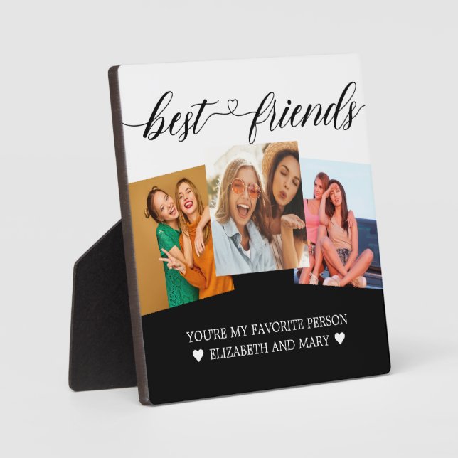 Bestie Gifts Personalized Photo Collage BFF Gifts Plaque (Front)