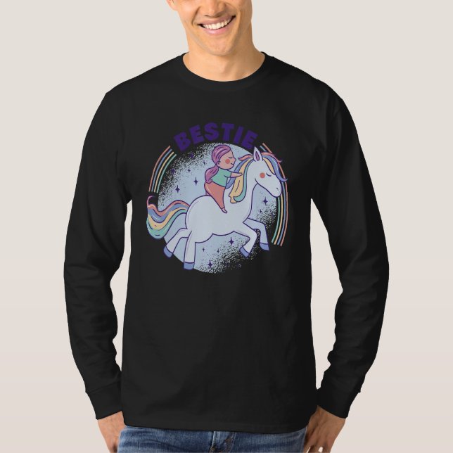 Bestie Graphic Horse Lover Equestrian Rider Horses T-Shirt (Front)