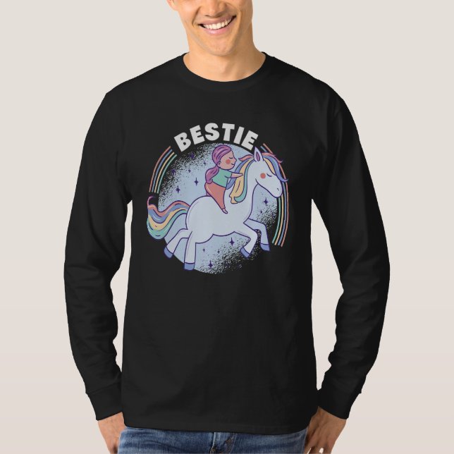 Bestie Graphic Horse Lover Equestrian Rider Horses T-Shirt (Front)