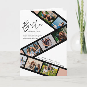 Bestie   Modern 8 Photo Film Strip Collage Card