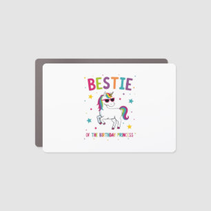 Bestie of the Birthday Princess Girl Dabbing Unico Car Magnet
