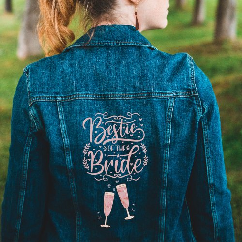 bestie of the bride cute bridesmaid womens denim jacket