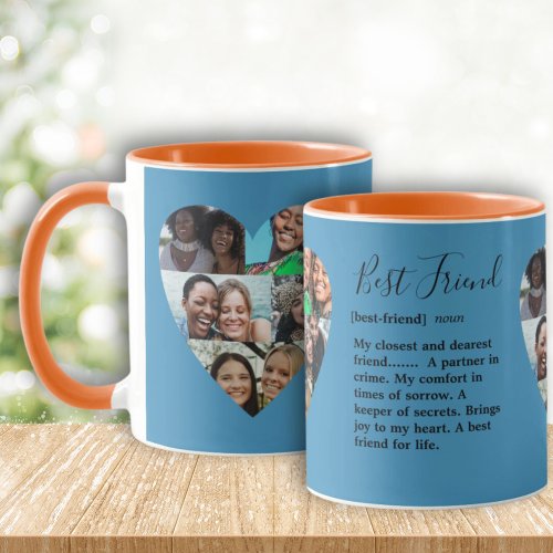 Bestie Quote BFF Photo Heart Collage Colorful Mug