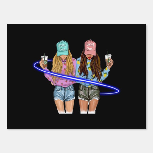 Bestie Squad Besties Life Best Friends Friendship  Sign (Front)