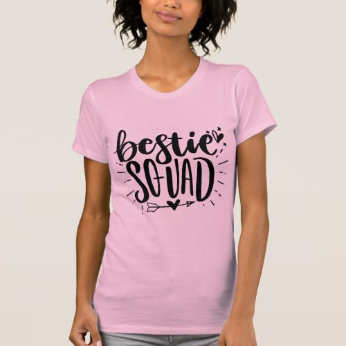 Bestie Squad BFF Best Friendship Lettering T_Shirt