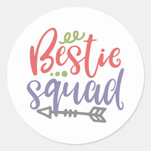 Bestie Squad Friendship Design Classic Round Sticker