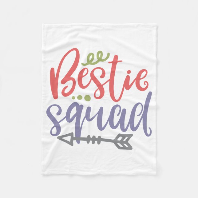 Bestie Squad Friendship Design Fleece Blanket (Front)
