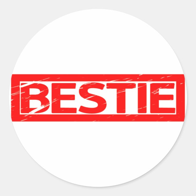 Bestie Stamp Classic Round Sticker (Front)
