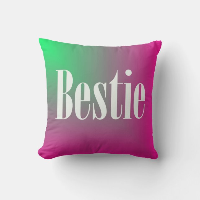 Bestie T-Shirt Throw Pillow (Front)
