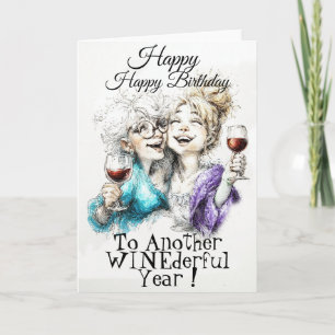 Bestie Wine Birthday  Card