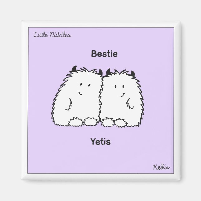 Bestie Yetis Little Niddles Magnet (Front)