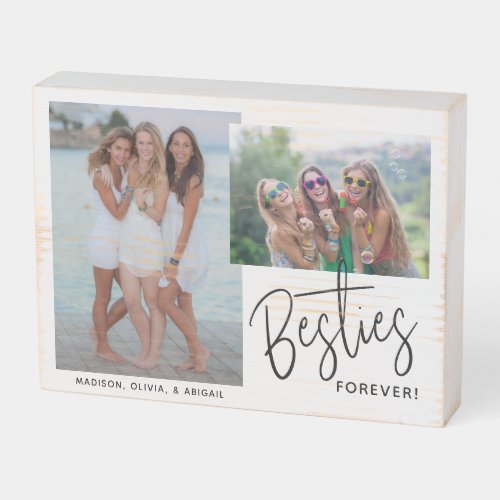 Besties 2 photos Best Friends Forever Wooden Box Sign