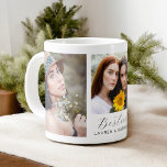 Besties 3-Photo Template Friendship Giant Coffee Mug<br><div class="desc">A thoughtful gift for your best friend, this 3-photo mug design has a photo template with 2 vertical photos and 1 square photo in the center. The text template displays "Besties" in modern script typography and names to personalize with your names. This mug makes a wonderful keepsake conveying the bonds...</div>