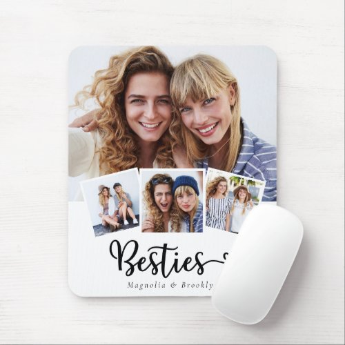 Besties 4 Photo Collage Best Friends Mouse Pad